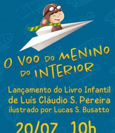 Livro “O Voo do Menino do Interior” é lançado em Dumont no dia 20 de julho